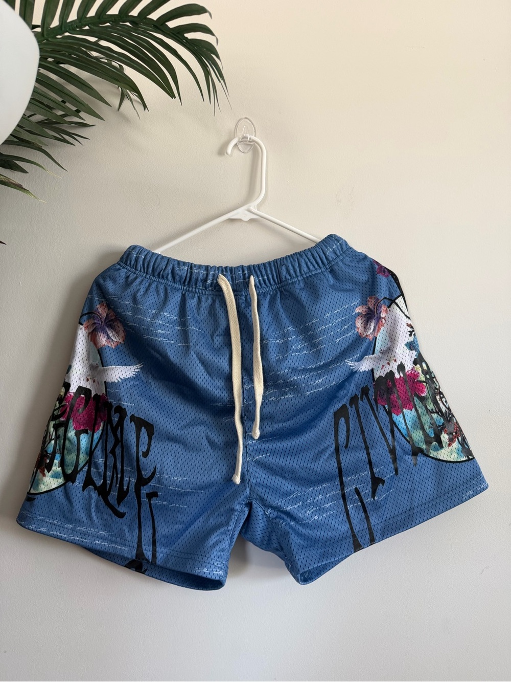 Civil Regime "Too Fast" blue mesh athletic shorts  Small